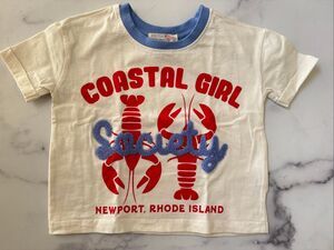 Messy Bun Just Chillin girls size 5 coastal textured lobster t-shirt retro nauti